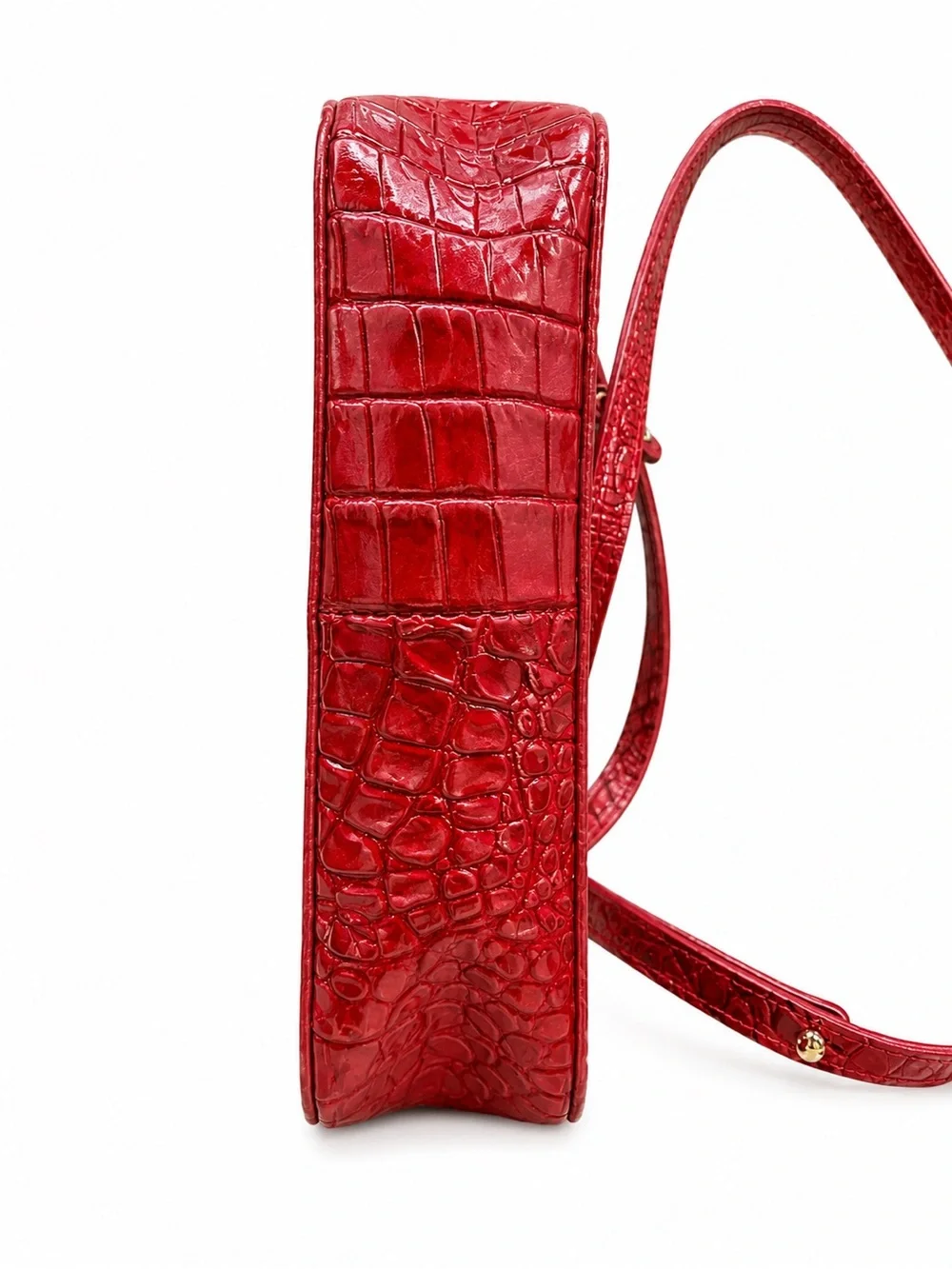 Brahmin Red Croc-Embossed Crossbody Phone Bag